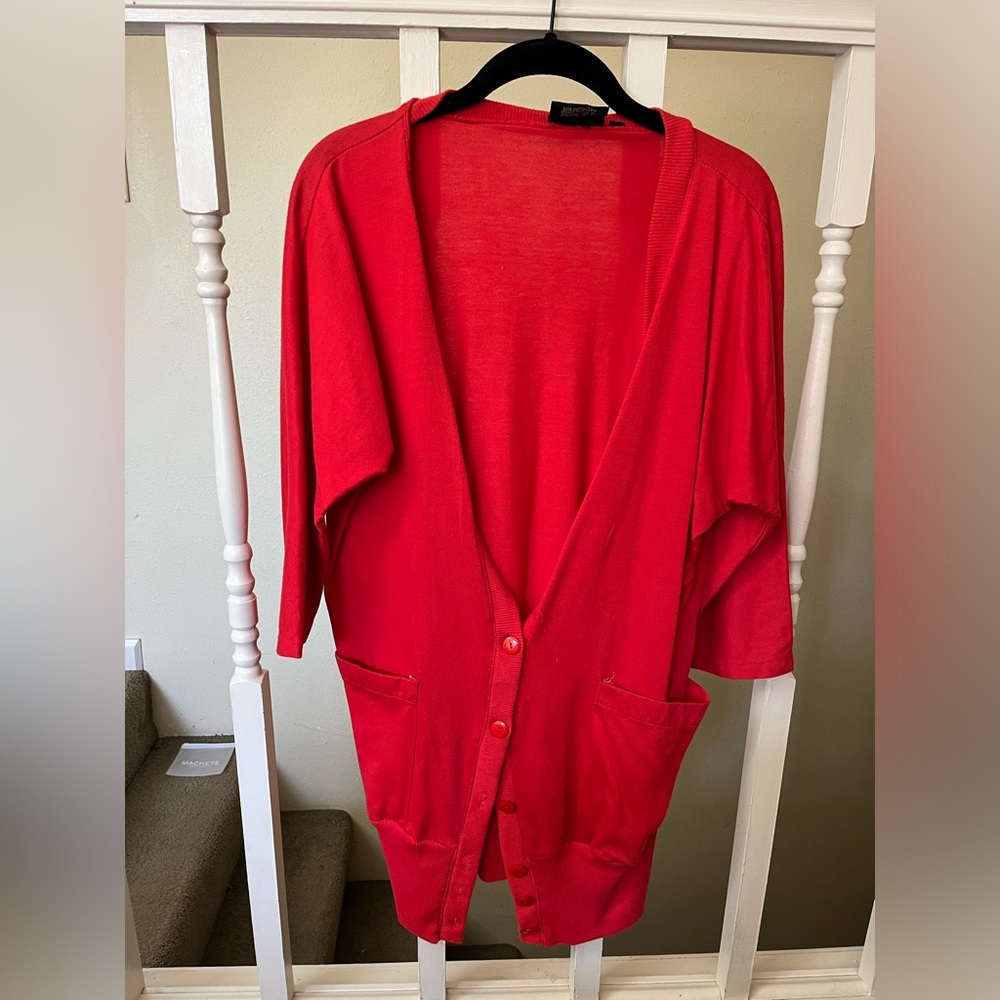 UZZI Red Cardigan, Size Medium